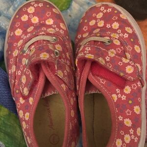 Kids Floral Pink Slip-On Sneakers